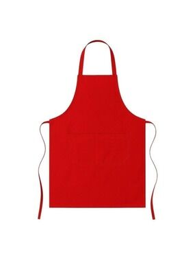 Red Polyester Apron Adjustable Unisex